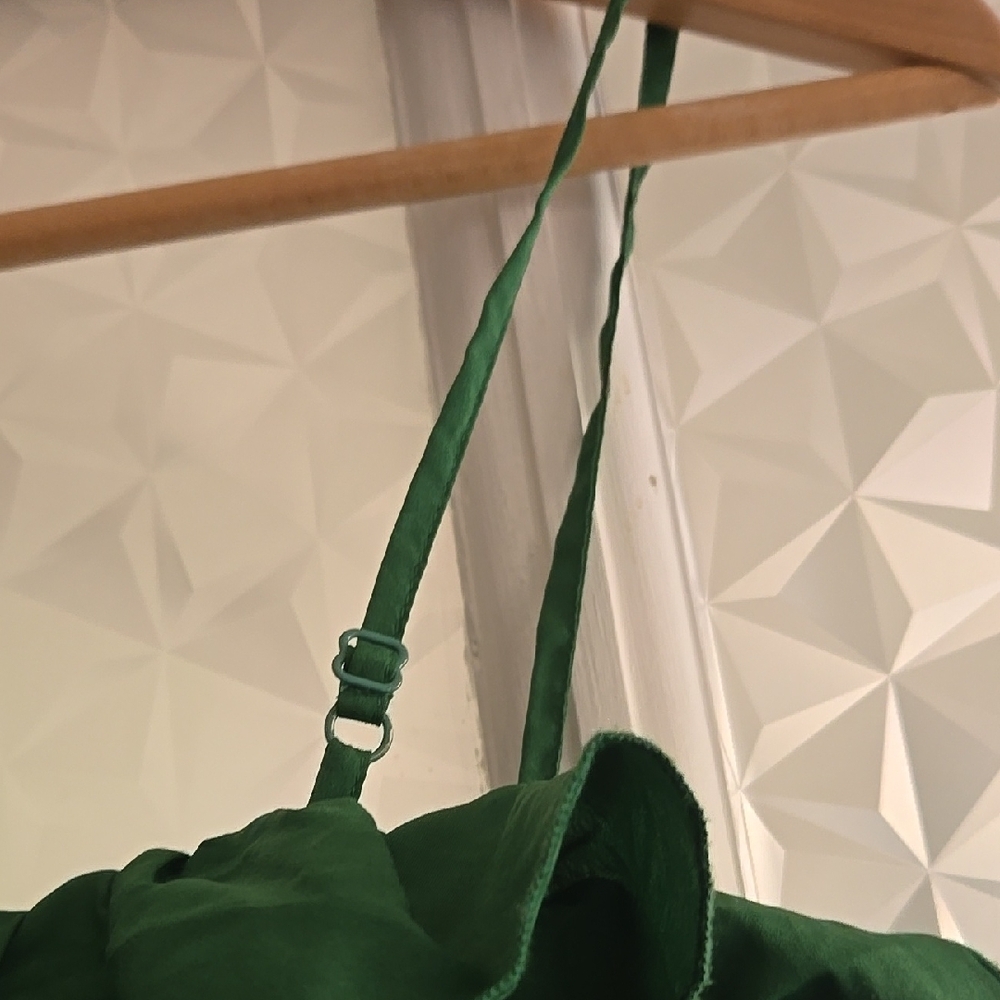 Green Ruched Ruffle Mini Sundress - Picture 7 of 8